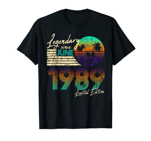 Comprar Promoción Legendario cumpleaños desde junio 1989 Camiseta Top Precio 2024 | regaloscumple.com