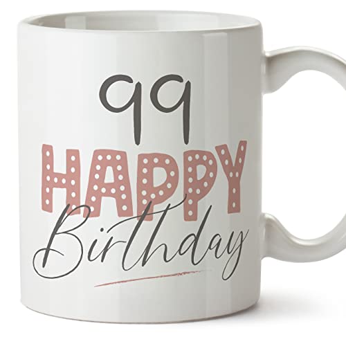 Consigue ahora MUGFFINS Tazas 99 Cumpleaños - En Inglés - Happy Birthday! Pink - Regalos 11 oz / 330 ml - Regalo original y divertido Rebajas 2024 | regaloscumple.com