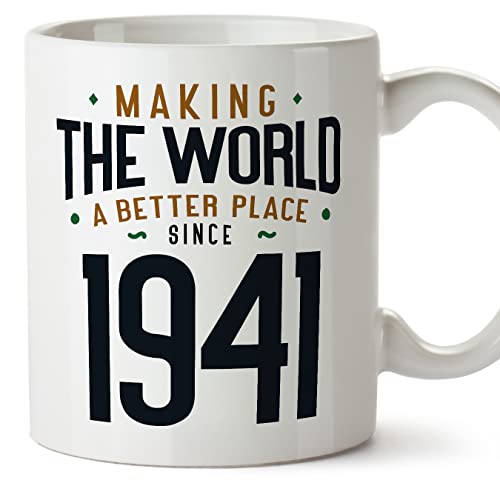 Comprar Promoción MUGFFINS Tazas 1941 Cumpleaños - En Inglés - Making the World a Better Place - 11 oz / 330 ml - Regalo original y divertido Top Precio 2024 | regaloscumple.com