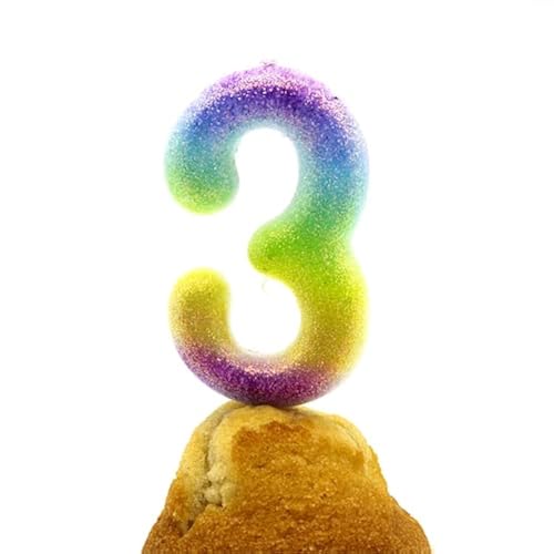 Comprar CABLEPELADO - Vela cumpleaños - celebracion - sin toxicos - sin humo - Numero Tarta - fácil Catálogo colocación - Número 3 - Multicolor Rebajas 2025 | regaloscumple.com