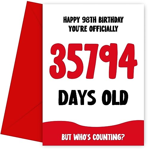 Consigue ahora Hey Chimp Divertida tarjeta BlackFriday cumpleaños 98 para hombres y mujeres oficial 35794 días tarjeta humorística 98 cumpleaños tarjeta cumpleaños 98 tarjeta cumpleaños Rebajas 2024 | regaloscumple.com