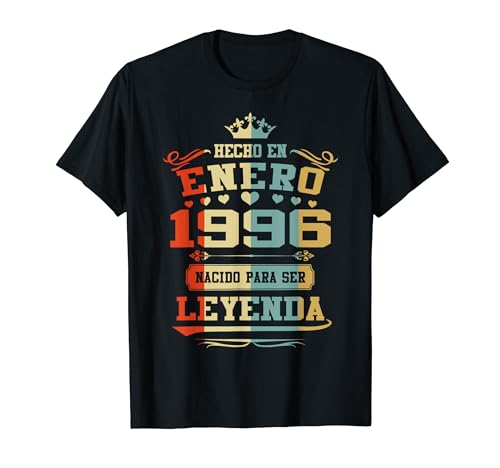 Comprar Hecho En Enero 1996 Cumpleaños 28 Años Leyenda Camiseta Navidad Rebajas 2024 | regaloscumple.com