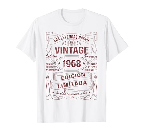 Consigue ahora Las Leyendas Nacen En 1968 56 Años Cumpleaños Hecho En 1968 BlackFriday Camiseta Ofertas 2024 | regaloscumple.com