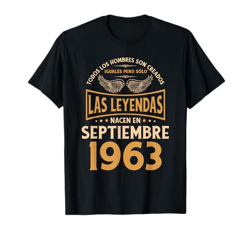 Comprar Cumpleaños Hombre Regalos Las Leyendas Navidad Septiembre 1963 Camiseta Ofertas 2024 | regaloscumple.com
