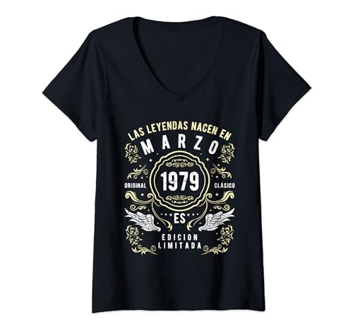Comprar Las Leyendas Nacen En Marzo Ideas para regalar 1979 Camiseta Cuello V Ofertas 2024 | regaloscumple.com