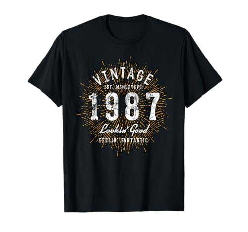 Comprar Cumpleaños vintage nacido en 1987 Ideas para regalar Camiseta Ofertas 2024 | regaloscumple.com