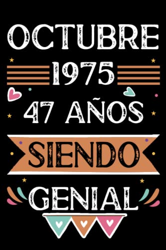 Consigue ahora CUADERNO Octubre 1975 47 Años Promoción Siendo Genial: Libro visitas cuaderno 110 páginas felicitaciones idea regalo regalo Para la esposa novia mujer La madre Rebajas 2025 | regaloscumple.com