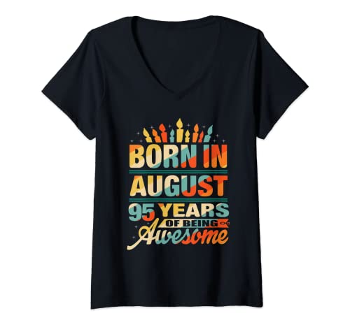 Comprar Mujer 95 Catálogo Cumpleaños Nacido en Agosto 1927 95 Años Mujeres Hombres Camiseta Cuello V Ofertas 2024 | regaloscumple.com
