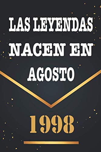 Consigue ahora Las Leyendas Nacen En Agosto De 1998: Libro visitas Regalos 22 años cuaderno 120 páginas felicitaciones idea regalo regalo 22 aniversario para pareja niño mujer hombre Rebajas 2025 | regaloscumple.com
