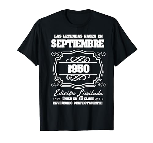 Comprar Las Leyendas Nacen en septiembre 1950 71 cumpleaños Camiseta Regalos Ofertas 2025 | regaloscumple.com