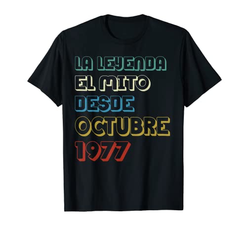 Consigue Catálogo ahora 45 Años Cumpleaños Octubre 1977 Hombre Mujer Octubre Camiseta Rebajas 2024 | regaloscumple.com
