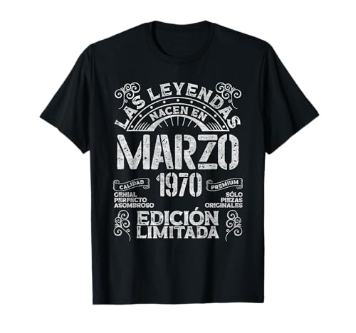 Consigue ahora Las Leyendas Nacen En Marzo 1970 54 Años Cumpleaños BlackFriday Camiseta Top Precio 2024 | regaloscumple.com