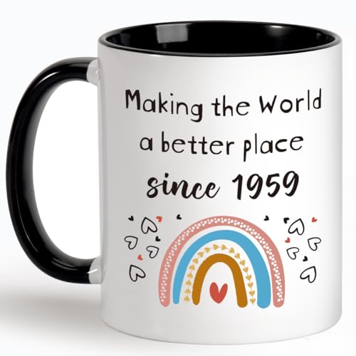 Consigue ahora Henghere Regalos 65 cumpleaños para hombres y mujeres taza café 65 cumpleaños para ella suministros decoración cumpleaños 65 años Catálogo vuelta en 1959 taza sesenta y cinco Ofertas 2024 | regaloscumple.com