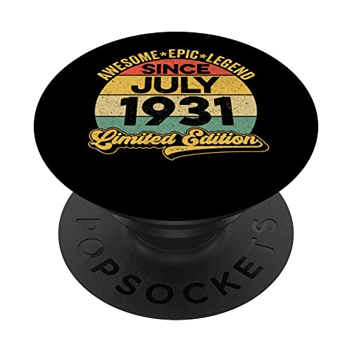 Consigue ahora Impresionante leyenda desde julio Regalos 1931 91 cumpleaños 91 años PopSockets PopGrip Intercambiable Top Precio 2024 | regaloscumple.com