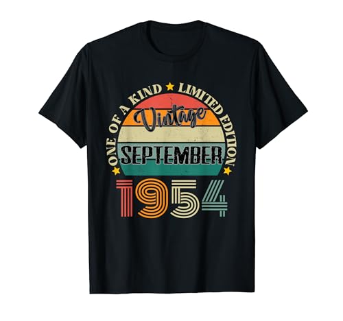Comprar 70 Años Vintage Septiembre 1954 70 Cumpleaños Regalos Retro Camiseta Ofertas 2025 | regaloscumple.com