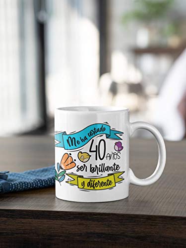 Comprar Taza Me ha costado años ser brillante y diferente-Regalo Original Feliz Cumpleaños (40 Ideas para regalar años) Top Precio 2023 | regaloscumple.com