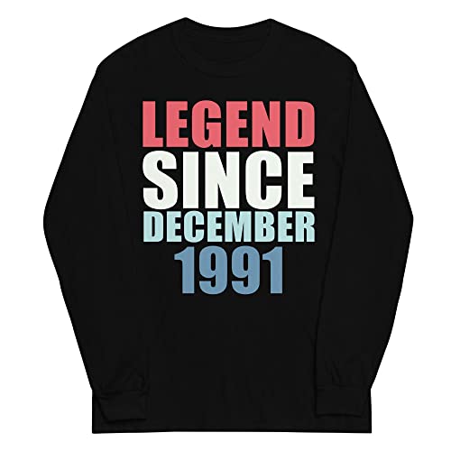 Consigue ahora Camiseta manga larga Catálogo leyenda desde diciembre 1991 31 cumpleaños Negro 3XL Ofertas 2024 | regaloscumple.com