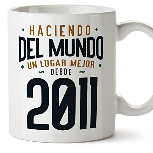 Consigue ahora MUGFFINS Tazas 2011 Cumpleaños - En Español - Haciendo del Mundo un Lugar Mejor - 11 oz / 330 ml Promoción - Regalo original y divertido Top Precio 2024 | regaloscumple.com