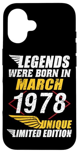 Comprar Carcasa para iPhone 16 Cumpleaños Marzo 1978 Edición Limitada Regalo March 1978 Navidad Top Precio 2025 | regaloscumple.com