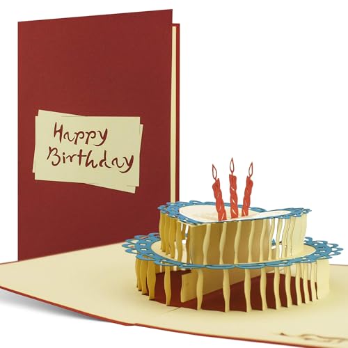 Comprar Tarjeta felicitación para cumpleaños 30 40 50 y 60 años hecho a mano disegno 3D Promoción desplecable con torta y texto en inglés G06 Rebajas 2024 | regaloscumple.com