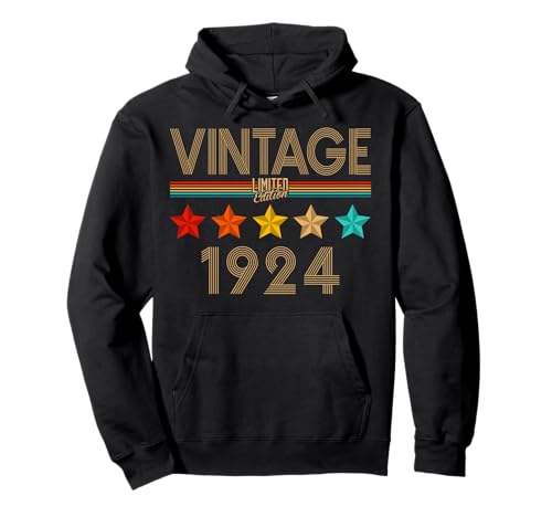 Consigue ahora Decoraciones vintage 100 cumpleaños vintage 1924 100 cumpleaños Sudadera Ideas para regalar con Capucha Ofertas 2024 | regaloscumple.com