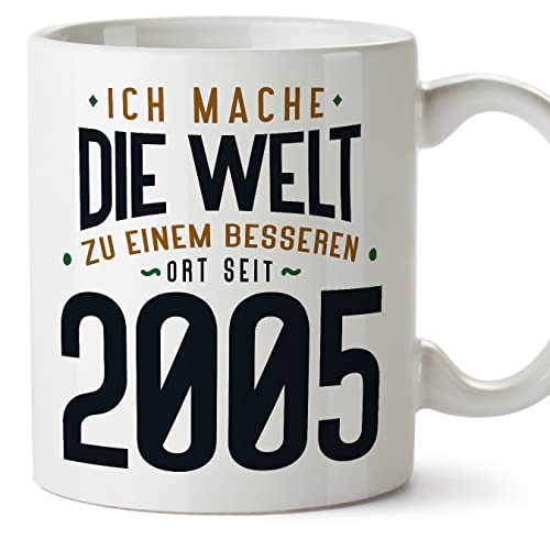 Comprar MUGFFINS Tazas 2005 Cumpleaños - En Alemán - Ich Mache Die Welt zu Einem Besseren - 11 oz / 330 ml BlackFriday - Regalo original y divertido Ofertas 2025 | regaloscumple.com