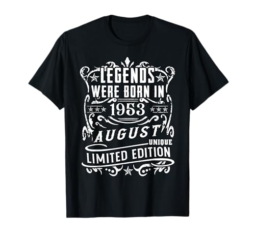 Comprar Cumpleaños Agosto 1953 Edición Limitada Regalo Legend Promoción Camiseta Rebajas 2024 | regaloscumple.com