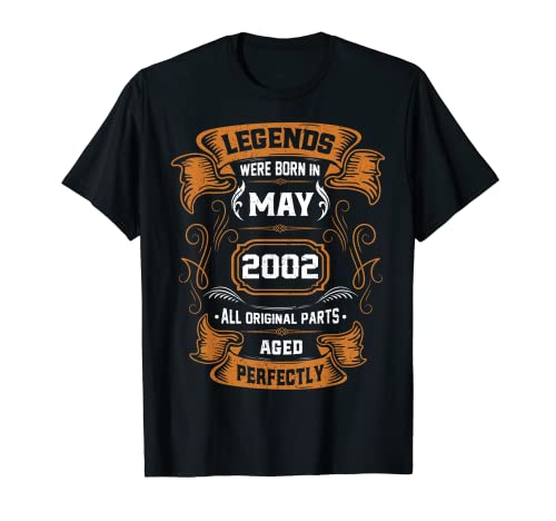 Consigue ahora Legends were born in May 2002 Navidad regalo cumpleaños Camiseta Top Precio 2024 | regaloscumple.com