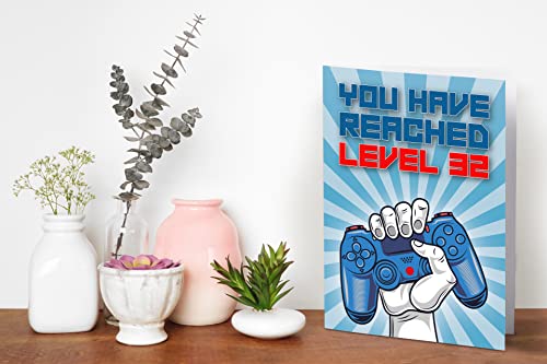 Ofertas en regaloscumple.com Cumpleaños You Alached 32, felicitación 32 regalo hijo hija él, nieto, azul