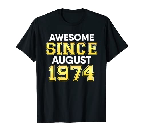 Comprar 47 Cumpleaños 1974 Fiesta 47 Catálogo Años Impresionante Desde Agosto Camiseta Rebajas 2024 | regaloscumple.com