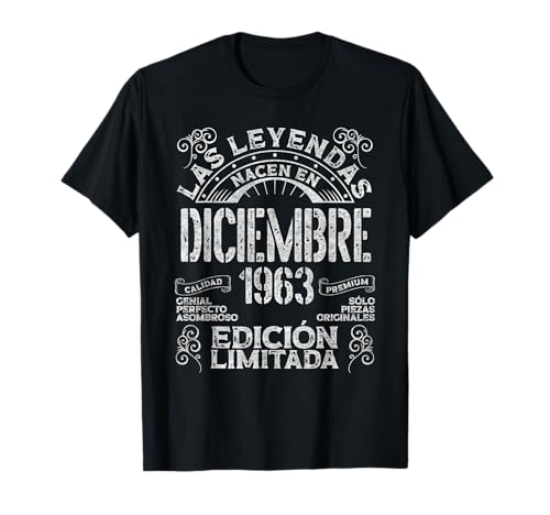 Comprar Ideas para regalar Las Leyendas Nacen En Diciembre 1963 62 Años Cumpleaños Camiseta Rebajas 2025 | regaloscumple.com