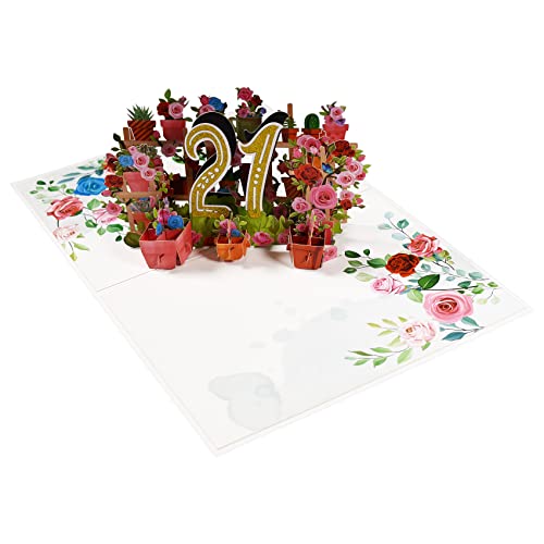 Ofertas en regaloscumple.com Tarjeta desplegable cumpleaños 21 boda, tarjeta aniversario, fiesta padres, parejas, tarjeta de