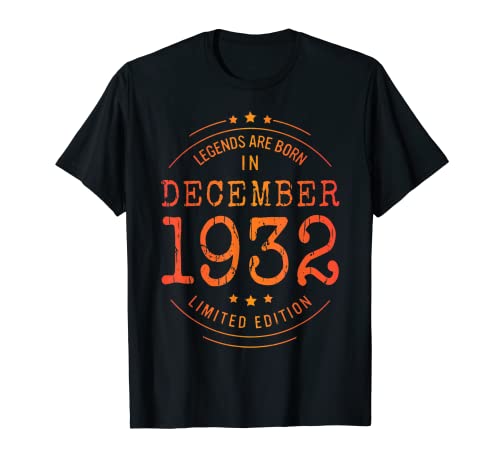 Consigue ahora Cumpleaños Diciembre 1932 Edición Limitada Regalos Regalo Vintage Camiseta Top Precio 2024 | regaloscumple.com