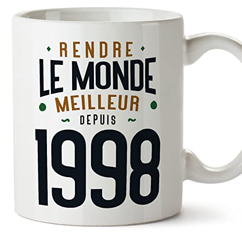 Comprar MUGFFINS Tazas Catálogo 1998 Cumpleaños - En Francés - Rendre le Monde Meilleur - 11 oz / 330 ml - Regalo original y divertido Top Precio 2025 | regaloscumple.com