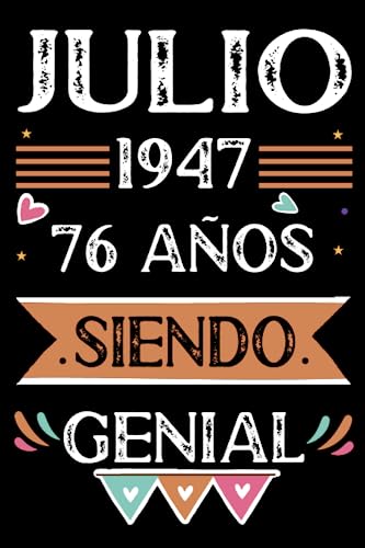 Consigue ahora CUADERNO Julio 1947 76 Años Siendo Genial: Libro visitas cuaderno Regalos 110 páginas felicitaciones idea regalo regalo Para la esposa novia mujer La madre Rebajas 2025 | regaloscumple.com