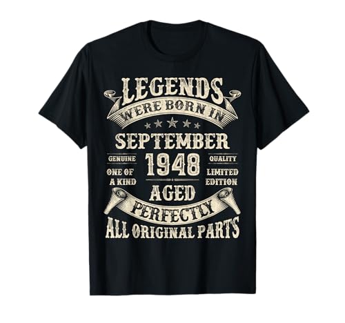 Comprar Regalos cumpleaños número 76 para hombres 76 Ideas para regalar años septiembre 1948 Camiseta Ofertas 2024 | regaloscumple.com