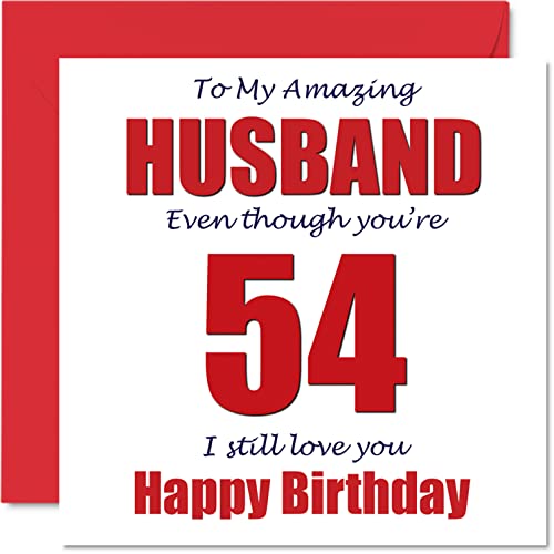 Comprar Divertidas Cumpleaños tarjetas cumpleaños 54 para marido – 54 I Still Love You – Tarjeta feliz cumpleaños para marido esposa pareja cincuenta y cuatro regalos bromas marido 145 mm x 145 mm Ofertas 2025 | regaloscumple.com