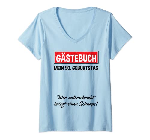 Comprar Mujer Libro visitas para fiesta 90 BlackFriday cumpleaños para diferenciar 90 años Camiseta Cuello V Rebajas 2024 | regaloscumple.com