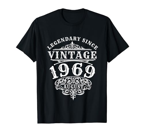 Consigue ahora Nacido en agosto 1969 Leyenda cumpleaños vintage desde agosto Regalos 1969 Camiseta Top Precio 2024 | regaloscumple.com