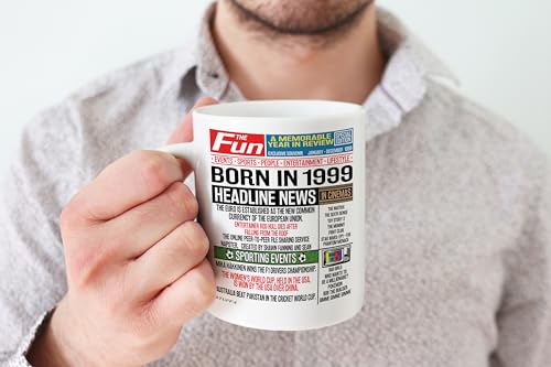 Mejores precios Stuff4 Taza   regalo   cumpleaños número 25 para hombres y mujeres  periódico nacido en 1999  regalos   feliz cumpleaños 25 para hijo  hija  primo  vintage  retro  en 1999  veinticinco cumpleaños