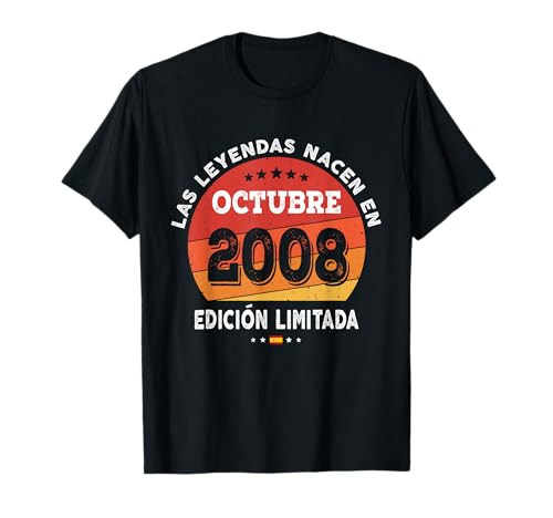Consigue ahora Catálogo 14 años Cumpleaños Las Leyendas nacen en Octubre 2008 Camiseta Ofertas 2024 | regaloscumple.com