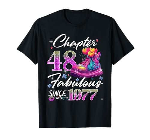Comprar Chapter 48 EST 1977 48 Years Regalos Old Gifts 48th Birthday Queen Camiseta Top Precio 2025 | regaloscumple.com