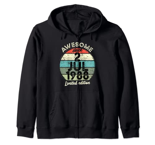 Comprar Camiseta cumpleaños 35 años 2 julio 1988 35 cumpleaños Ideas para regalar Sudadera con Capucha Ofertas 2025 | regaloscumple.com