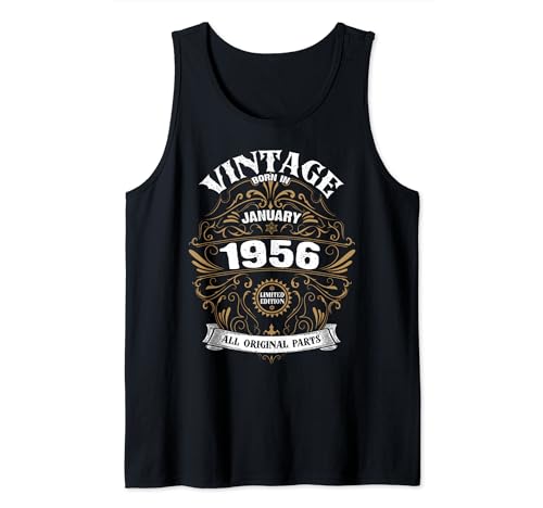 Comprar Nacido en enero 1956 Piezas Promoción originales Vintage cumpleaños enero Camiseta sin Mangas Top Precio 2024 | regaloscumple.com