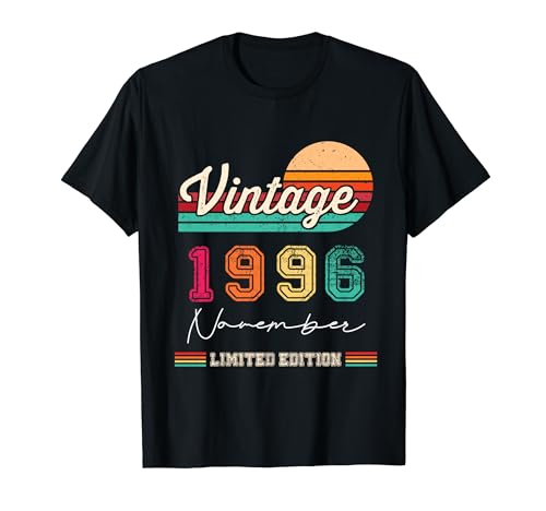 Comprar Nacido En Noviembre 1996 Vintage Feliz Cumpleaños 28 Regalos Años Camiseta Rebajas 2024 | regaloscumple.com