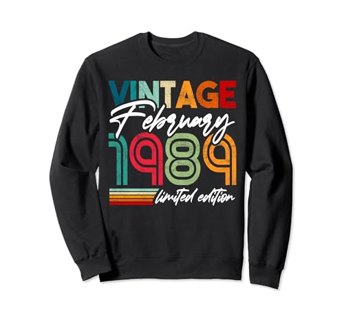 Consigue ahora Febrero 1989 Diseño cumpleaños Cumpleaños nacido en febrero 1989 Sudadera Rebajas 2025 | regaloscumple.com