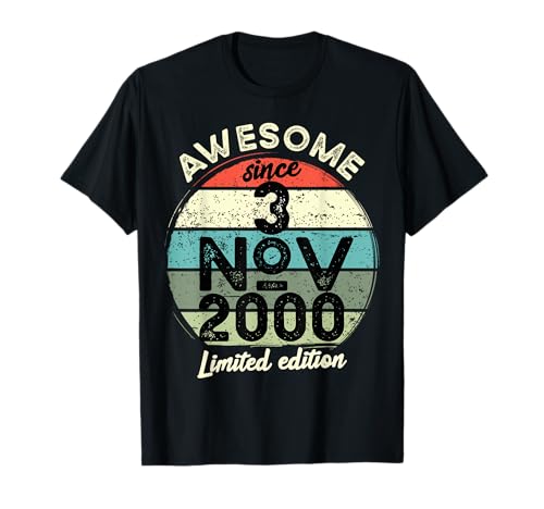 Comprar 3 noviembre 2000 25 cumpleaños 25 años BlackFriday 2025 Cumpleaños Camiseta Ofertas 2025 | regaloscumple.com