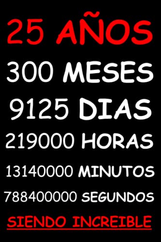 Comprar 25 AÑOS BlackFriday SIENDO INCREIBLE: REGALO JUVENIL CHICO CHICA HOMBRE O MUJER 25 AÑOS DE CUMPLEAÑOS ORIGINAL Y DIVERTIDO CUADERNO DE APUNTES O AGENDA DIARIO LEBRETA DE NOTAS.. Rebajas 2024 | regaloscumple.com