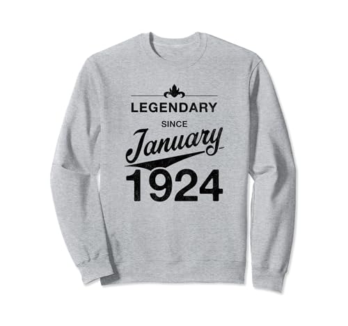 Consigue ahora 100 cumpleaños Nacido en Enero Regalos 1924 Vintage 100 años Sudadera Top Precio 2024 | regaloscumple.com