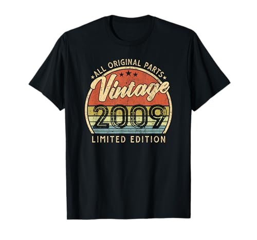 Comprar Vintage 2009 Edición Limitada Retro Cumpleaños Hecho en 2009 Hombres Mujeres Camiseta Top Precio 2025 | regaloscumple.com